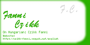 fanni czikk business card